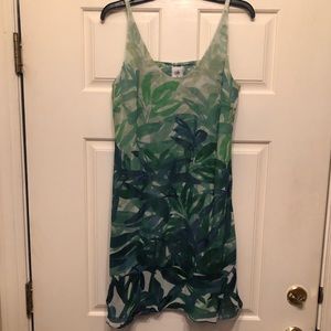 CAbi Green Frond Castaway Dress M